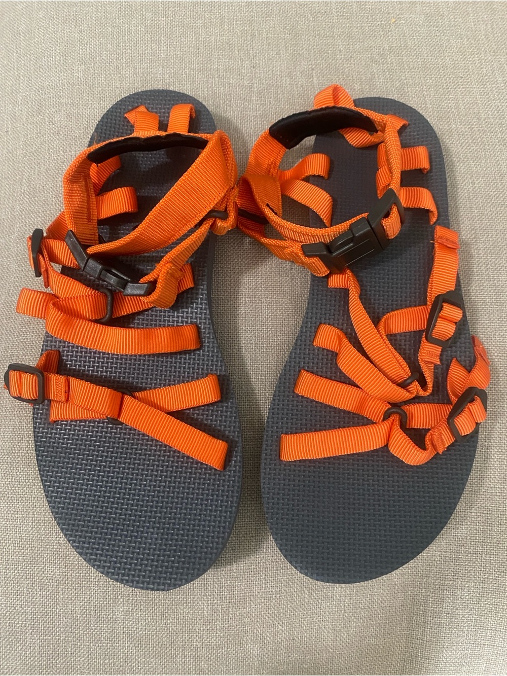 Teva Orange Webbed Sandals with Gray Footbed